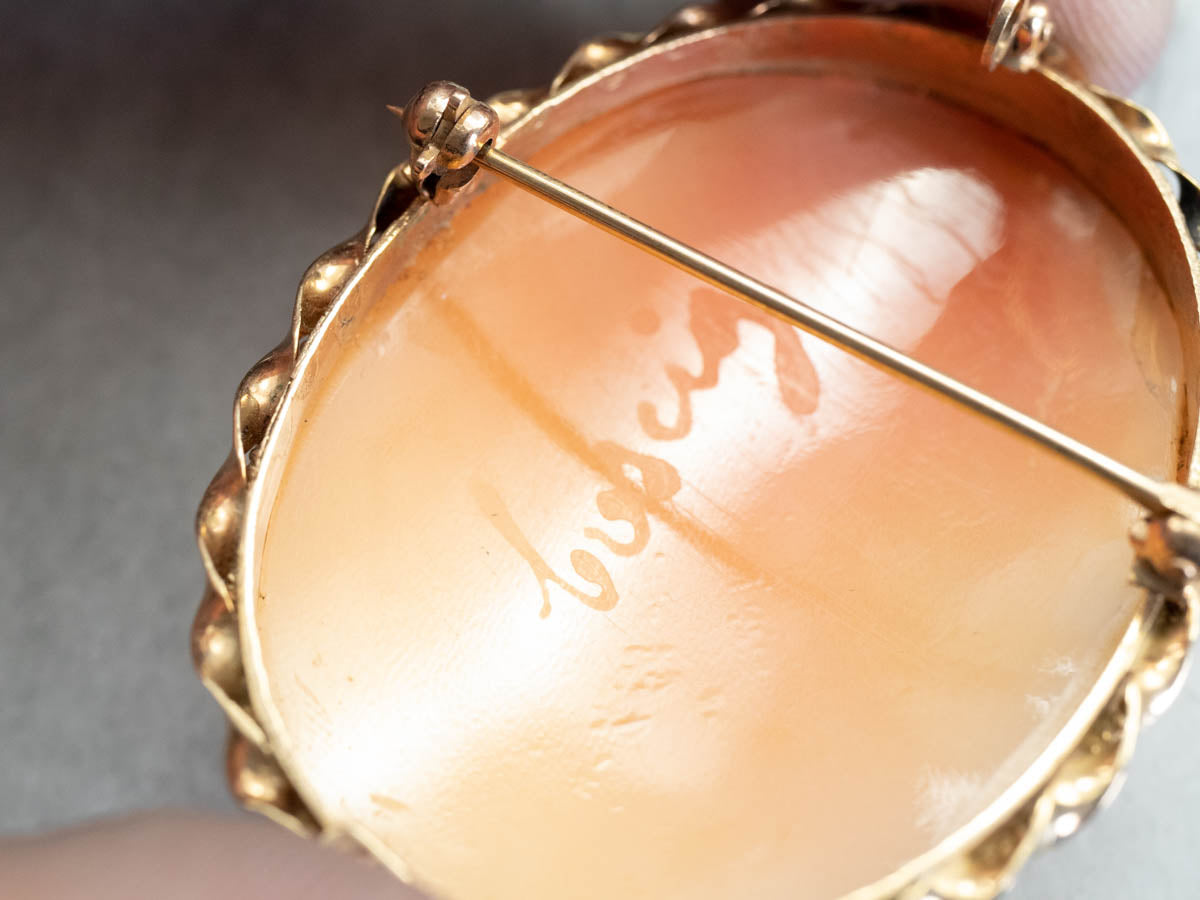 Large Retro Era Cameo Brooch