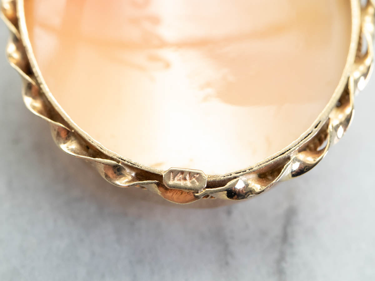 Large Retro Era Cameo Brooch