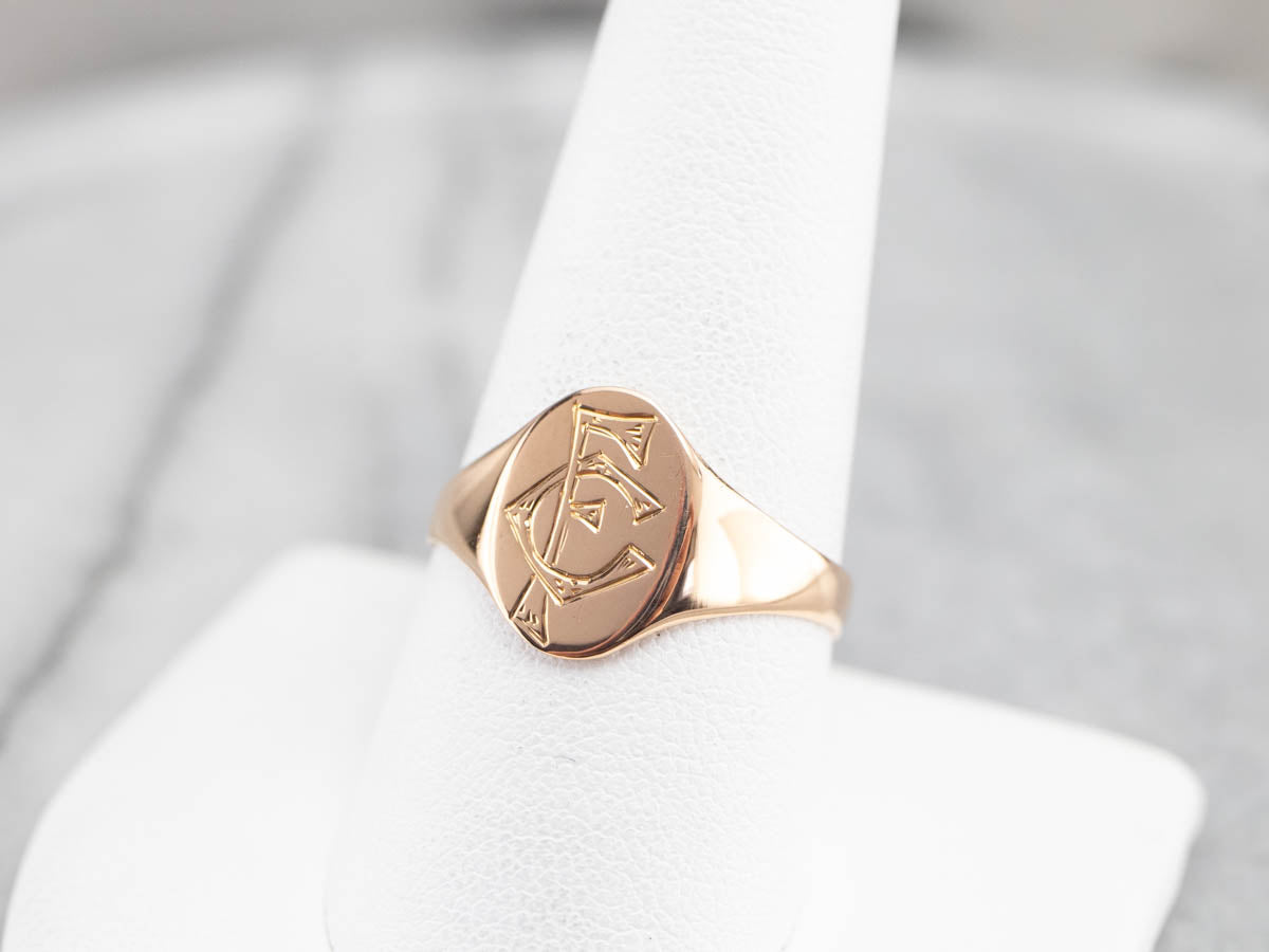 Victorian "FC" Monogrammed Signet Ring