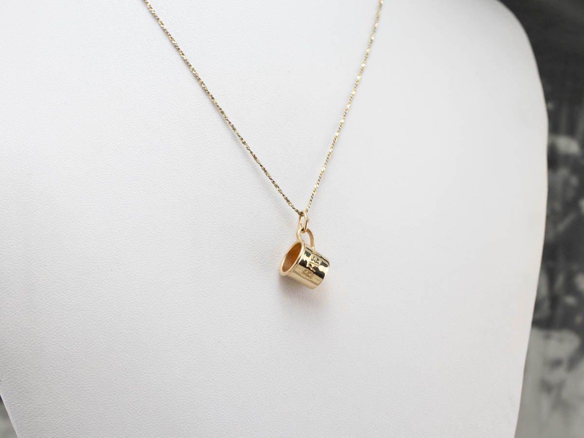 Vintage Gold Baby Cup Charm