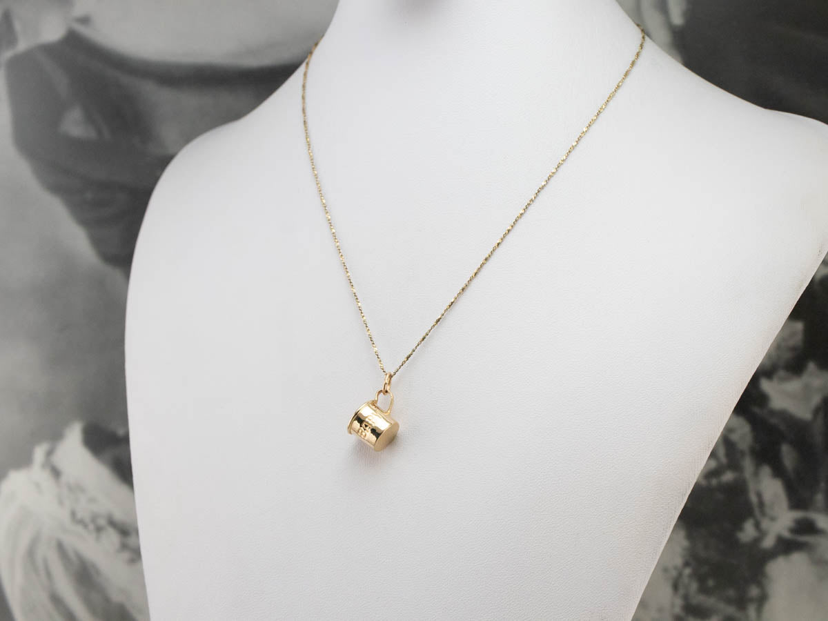 Vintage Gold Baby Cup Charm