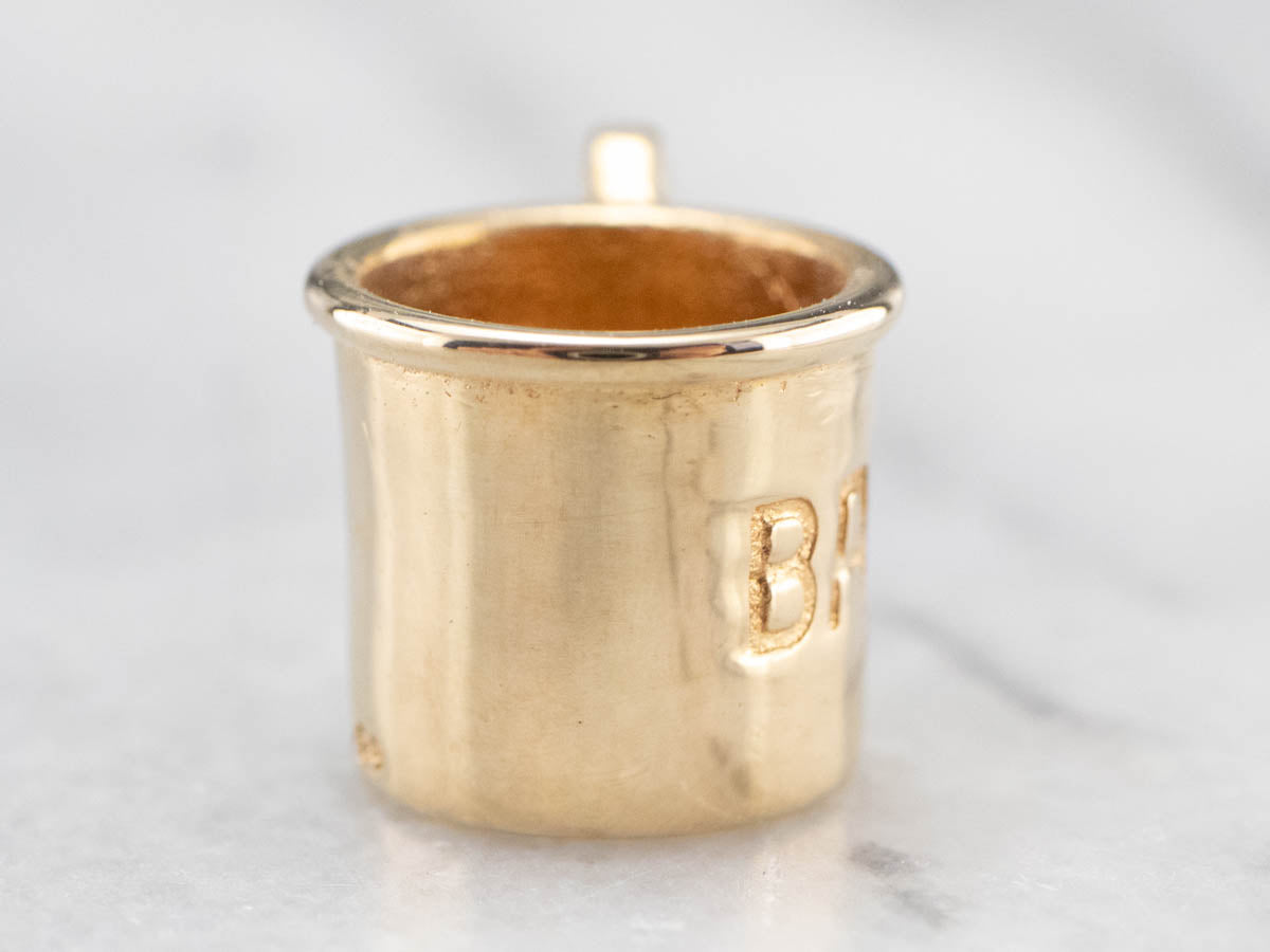 Vintage Gold Baby Cup Charm