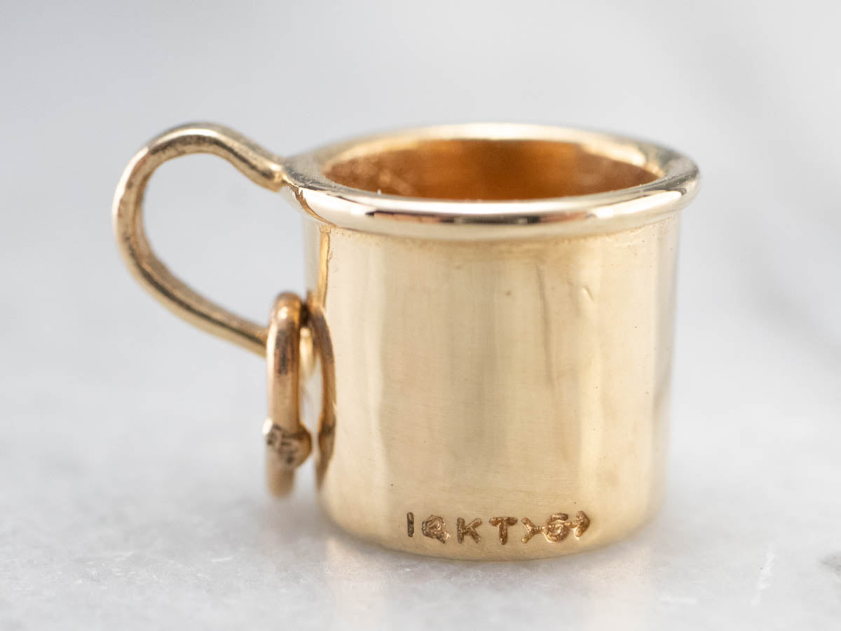 Vintage Gold Baby Cup Charm
