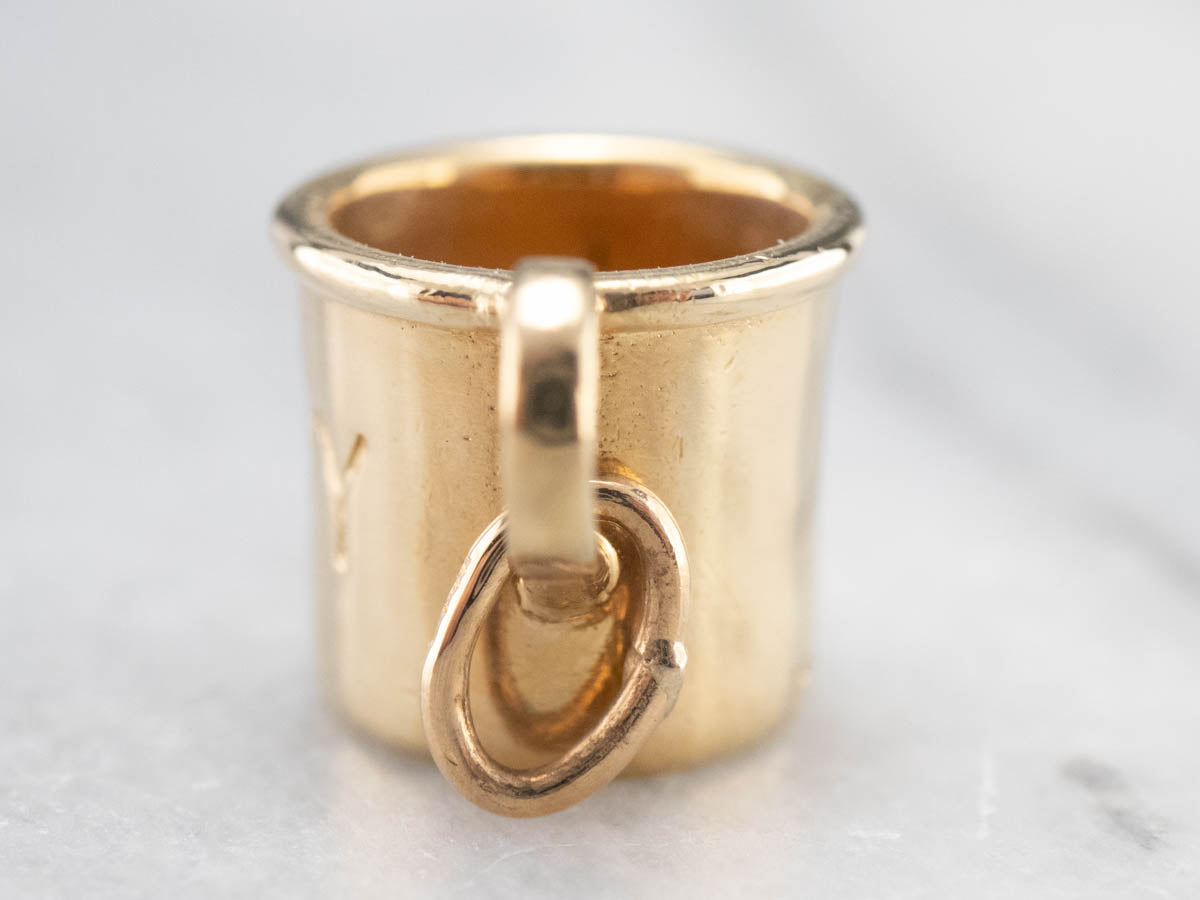 Vintage Gold Baby Cup Charm