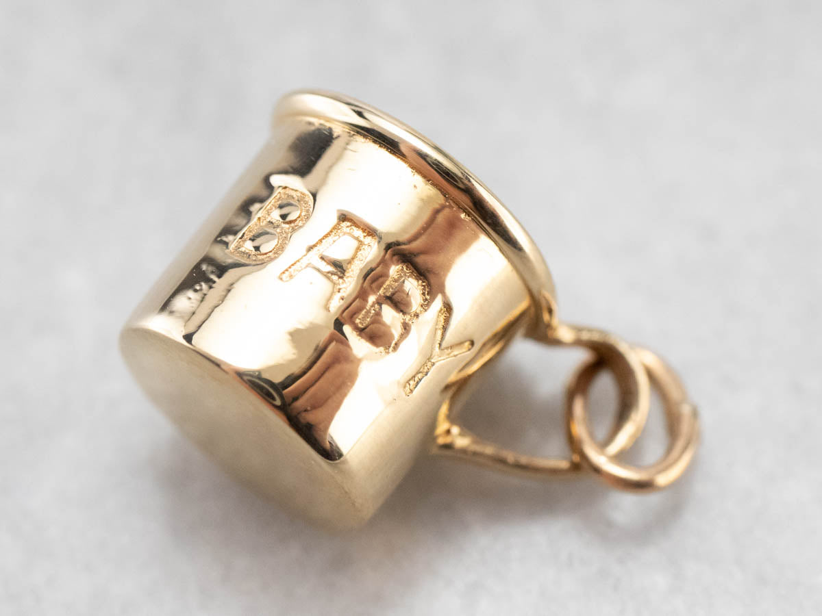 Vintage Gold Baby Cup Charm