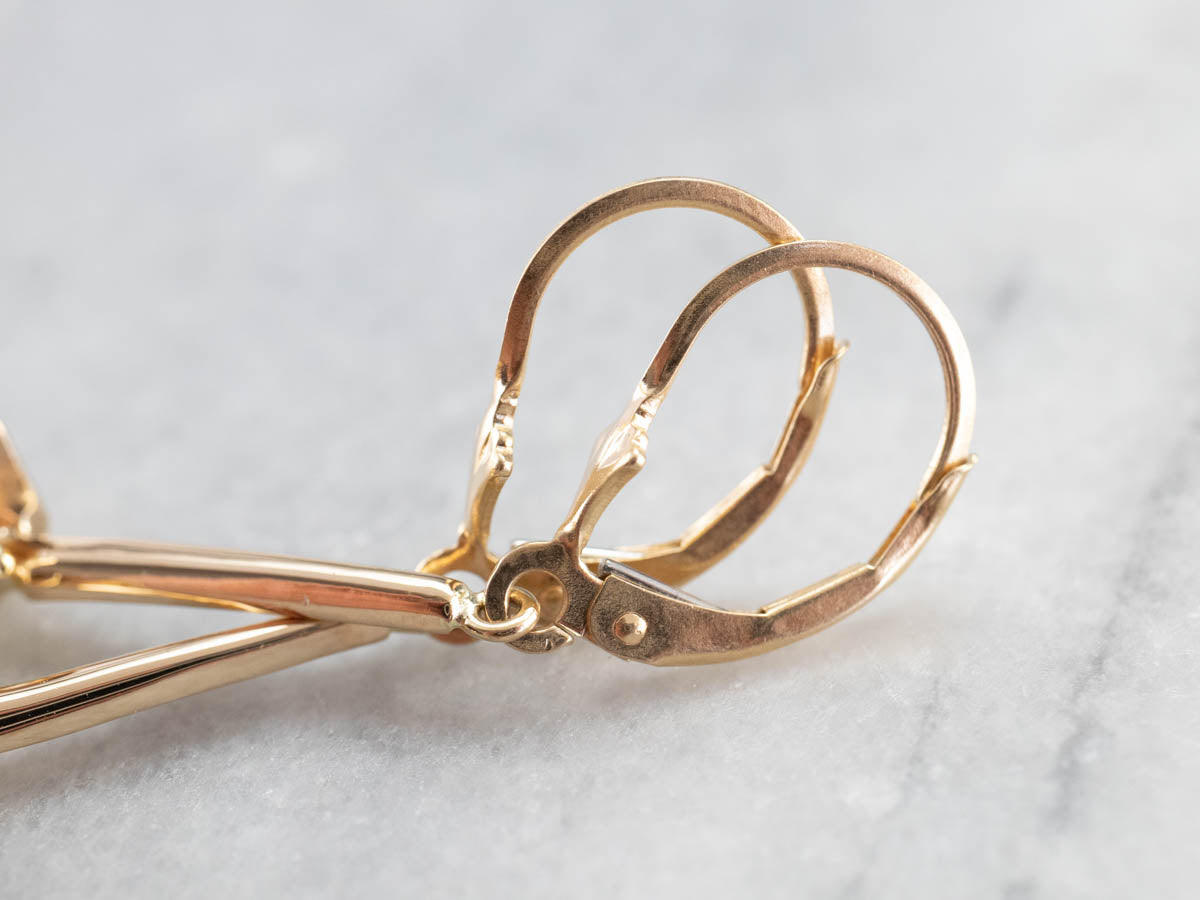 Pendientes colgantes de oro con circonitas amarillas