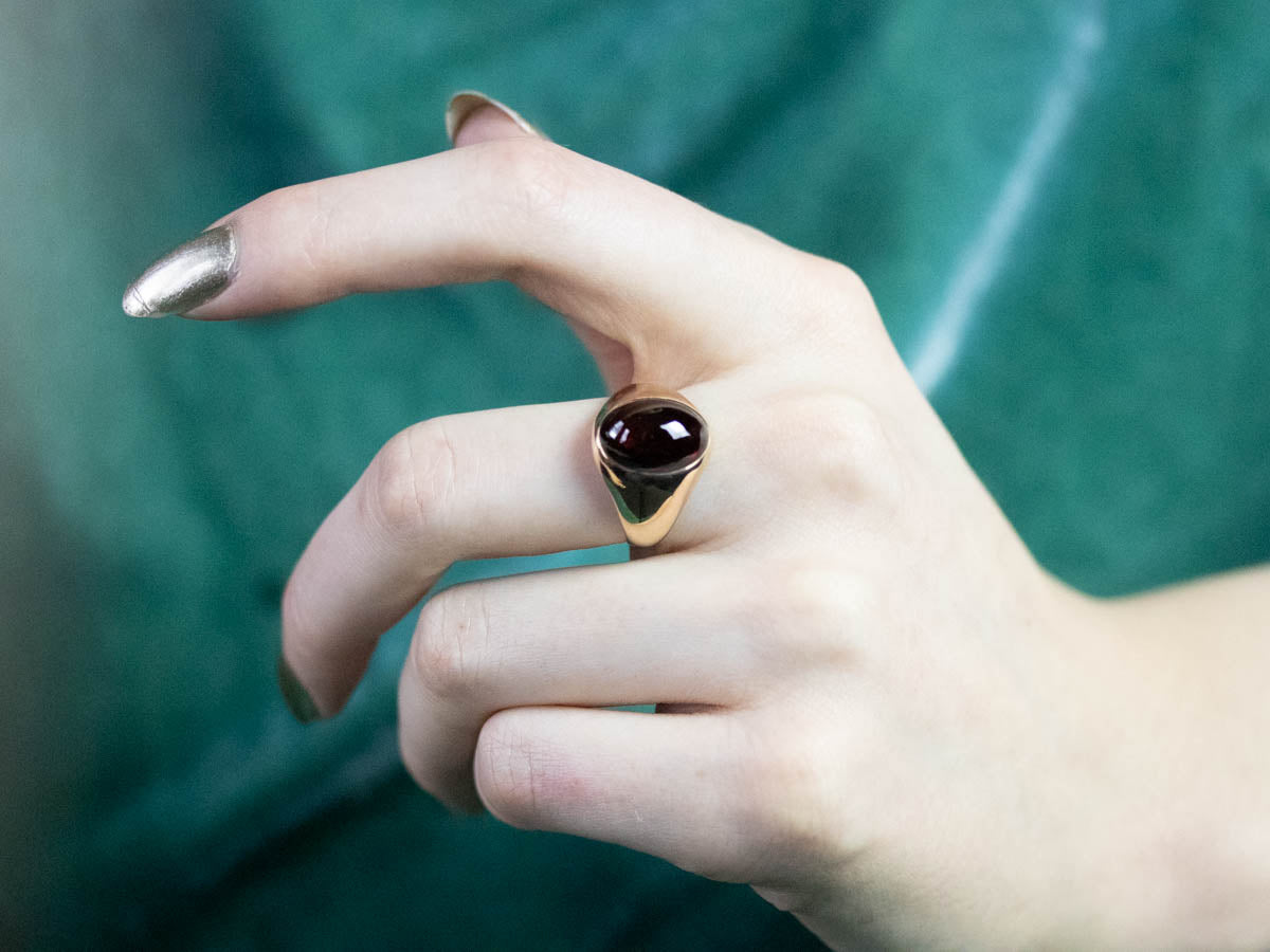 Antique Garnet Cabochon Ring