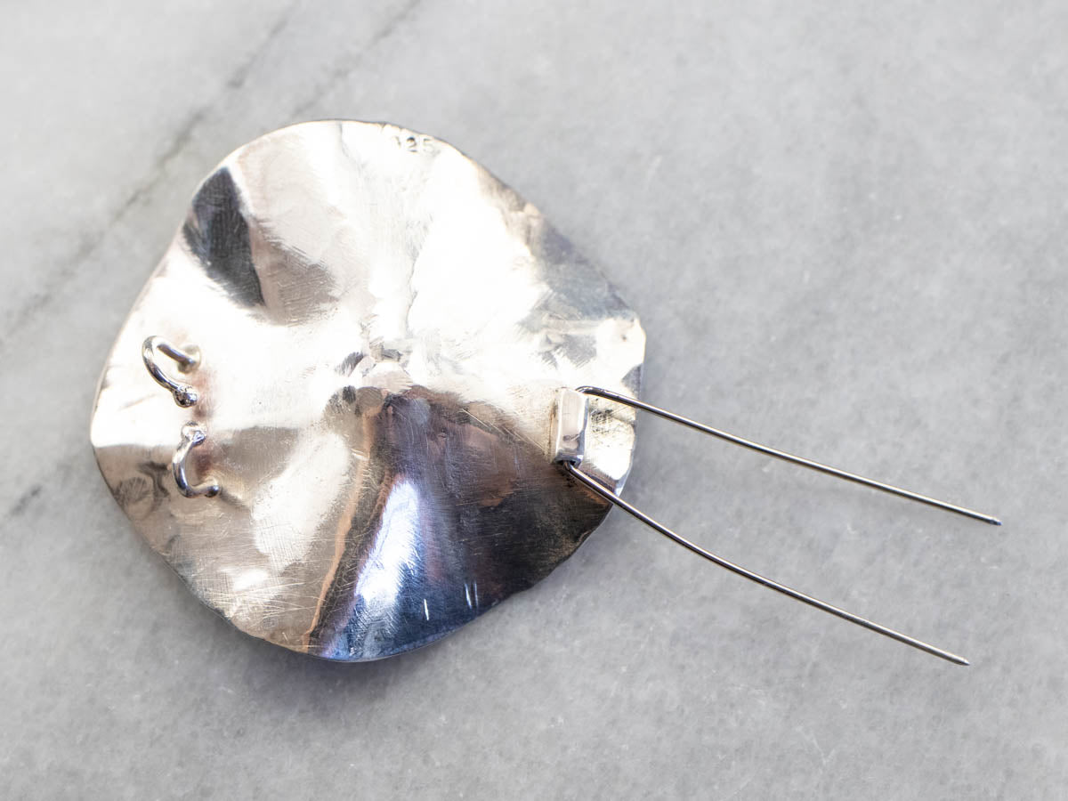 Alfiler de hoja de lirio de metal mixto granate verde