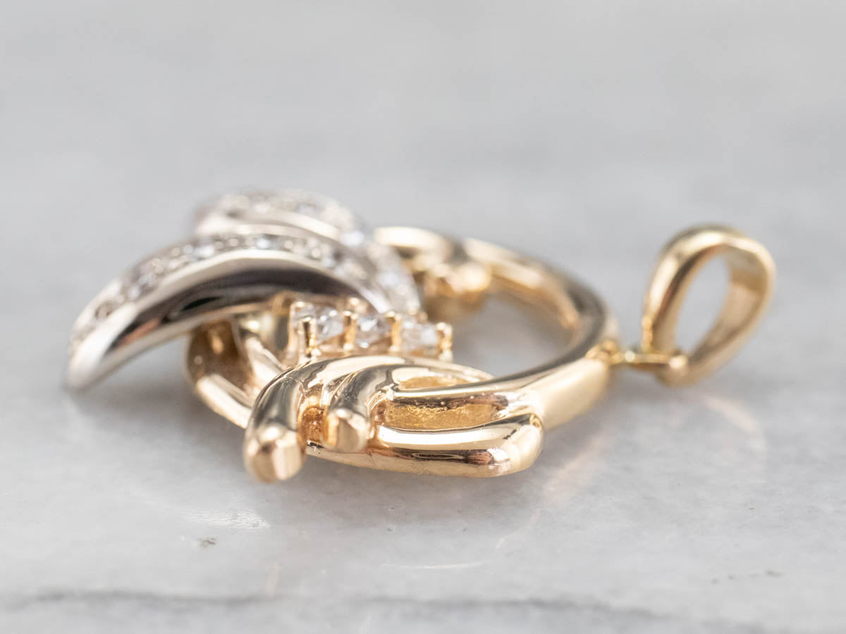 Diamond Two Tone Gold Pendant