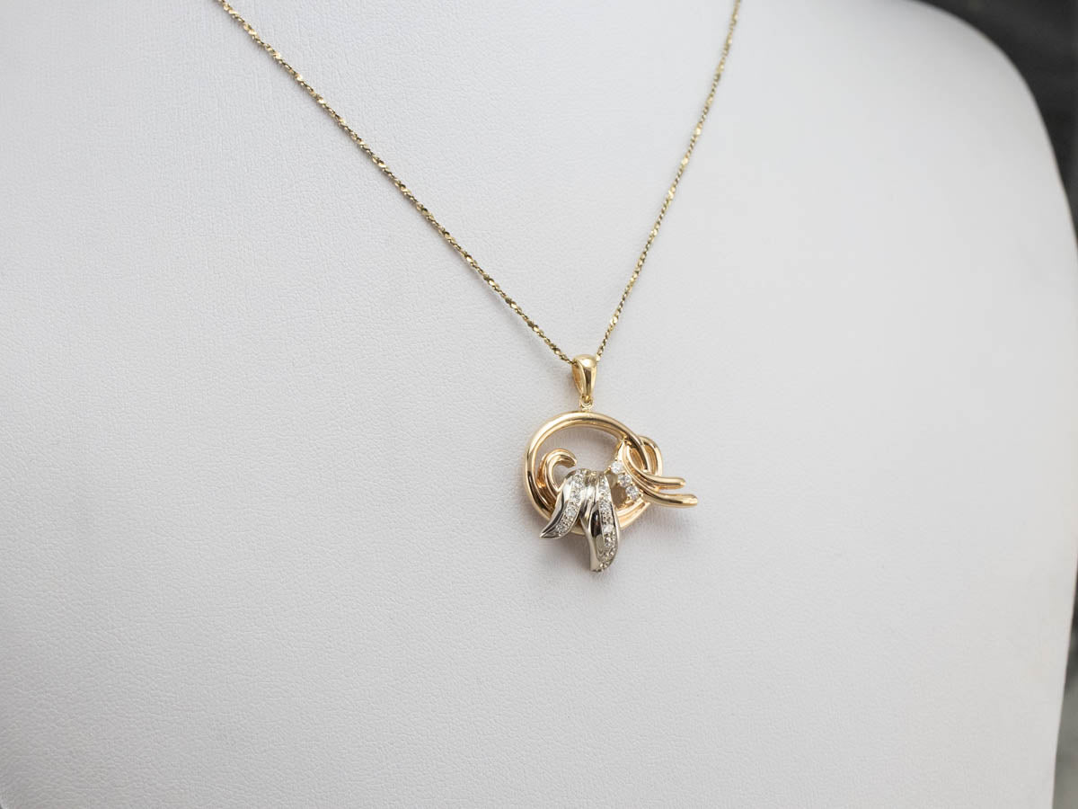 Diamond Two Tone Gold Pendant