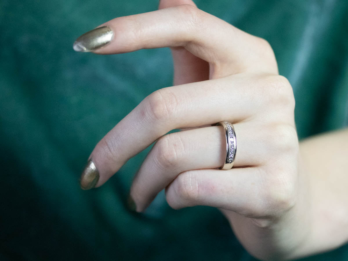 Unisex Channel Set Diamond Band