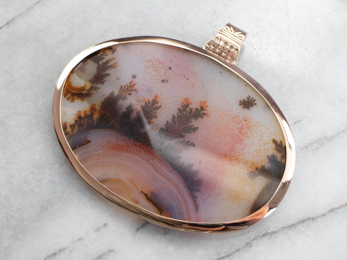 Oversized Dendritic Agate Pendant