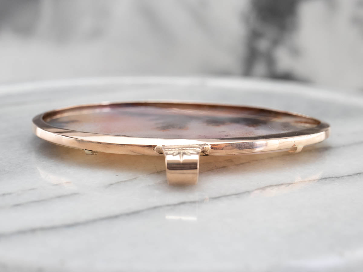 Colgante de ágata dendrítica de gran tamaño