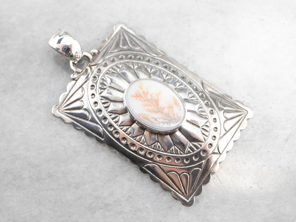 Colgante de ágata dendrítica estilo suroeste