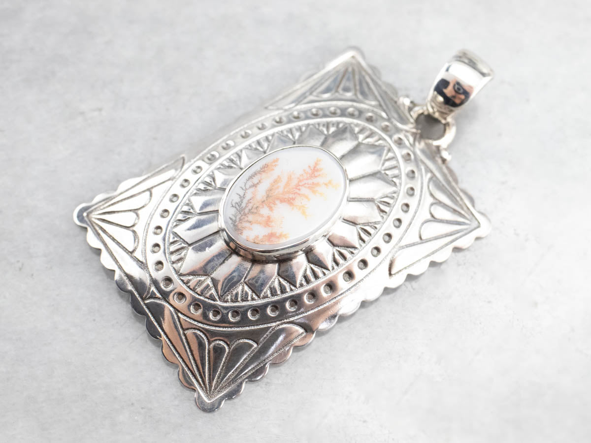 Colgante de ágata dendrítica estilo suroeste