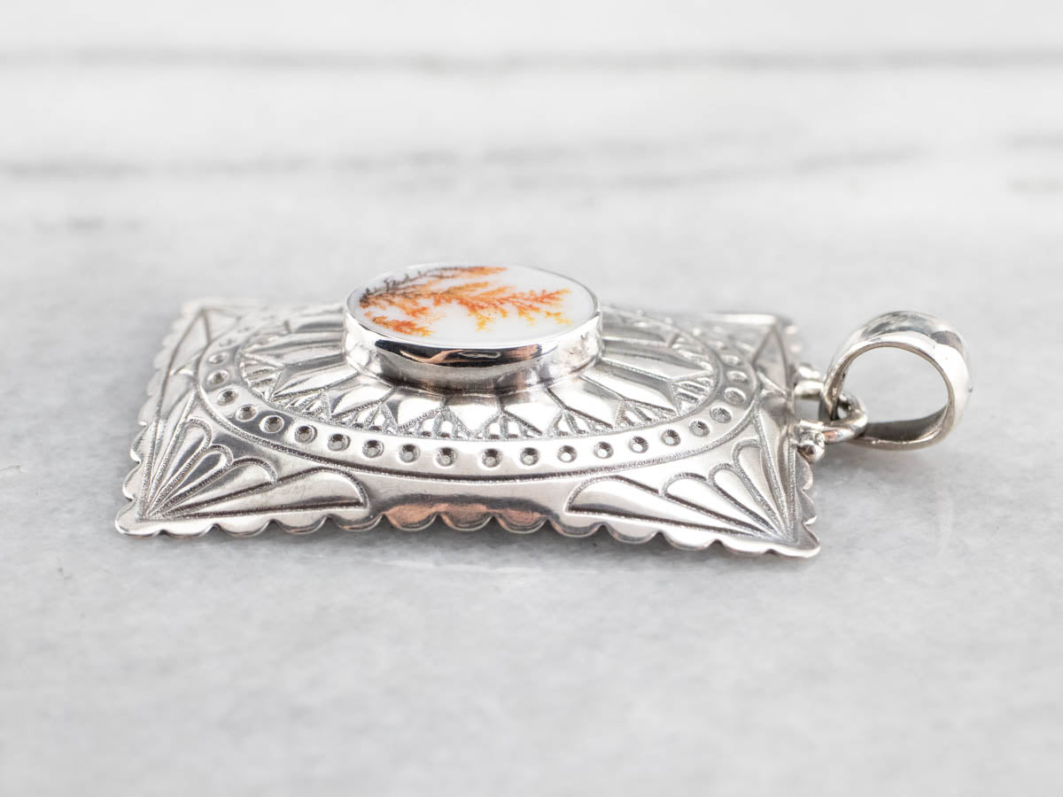 Colgante de ágata dendrítica estilo suroeste