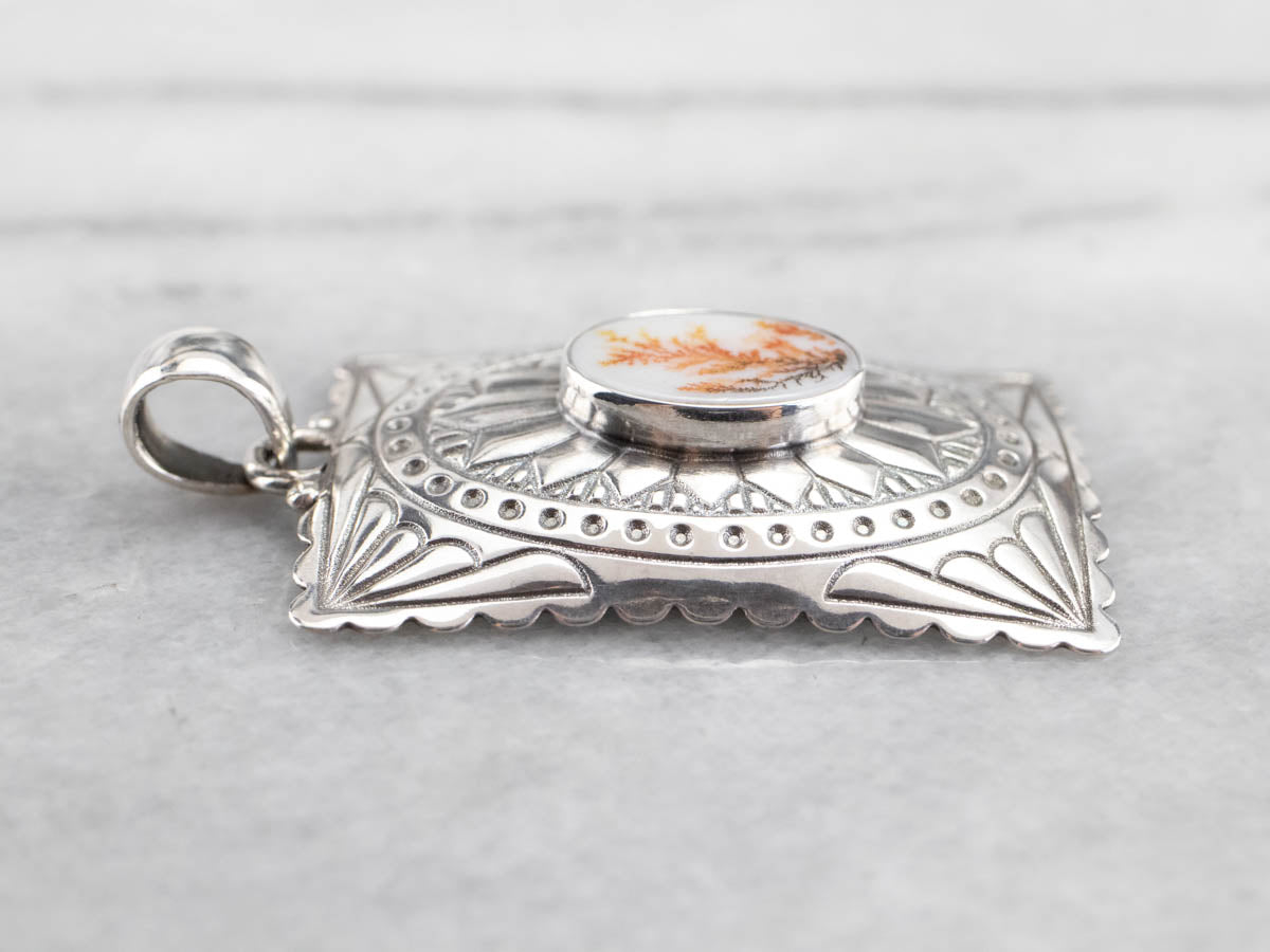 Colgante de ágata dendrítica estilo suroeste