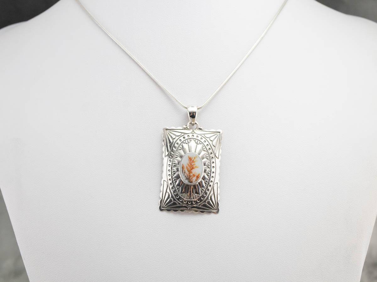 Colgante de ágata dendrítica estilo suroeste