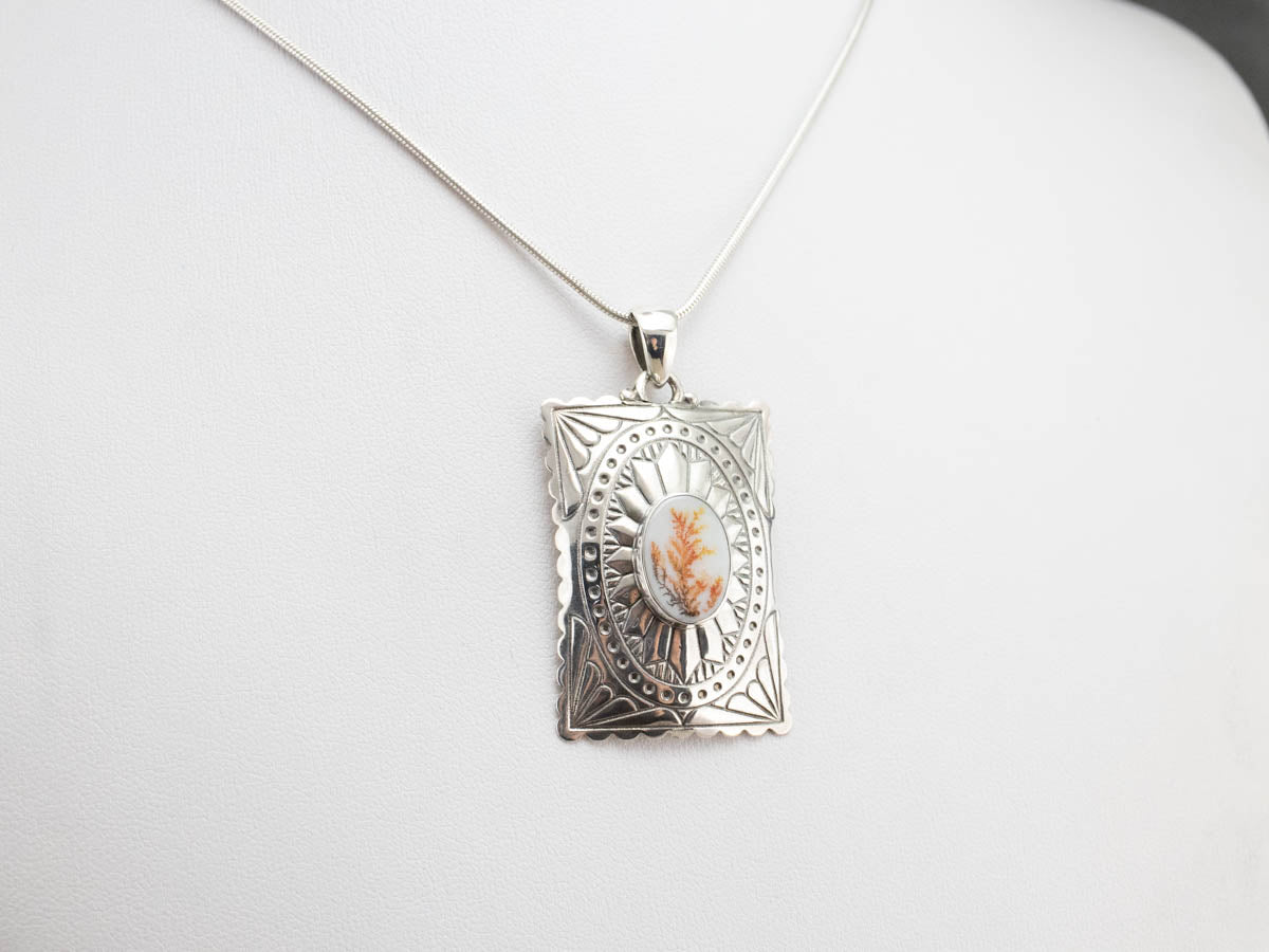 Colgante de ágata dendrítica estilo suroeste