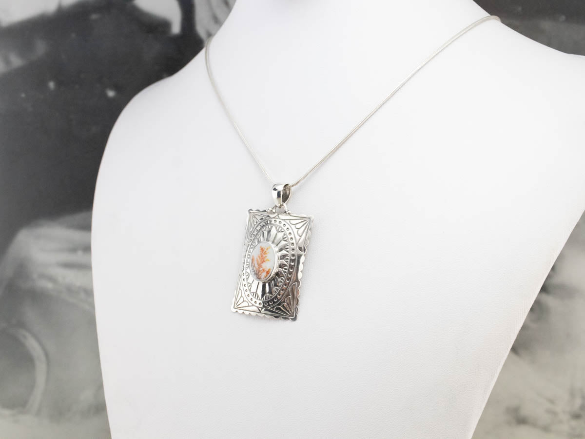 Colgante de ágata dendrítica estilo suroeste