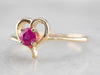 Sweetheart Gold Ruby Ring