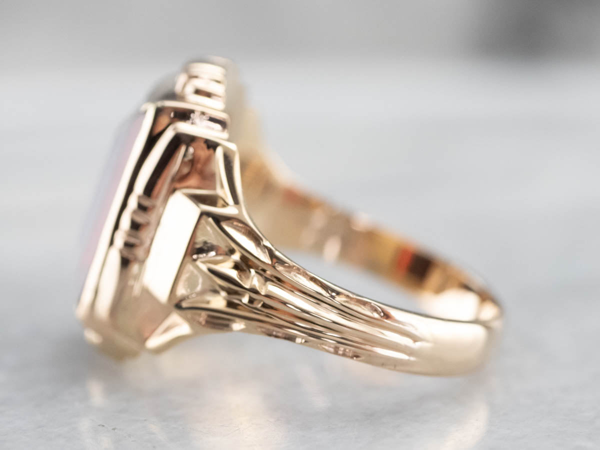 Men's Bold Garnet Retro Era Ring