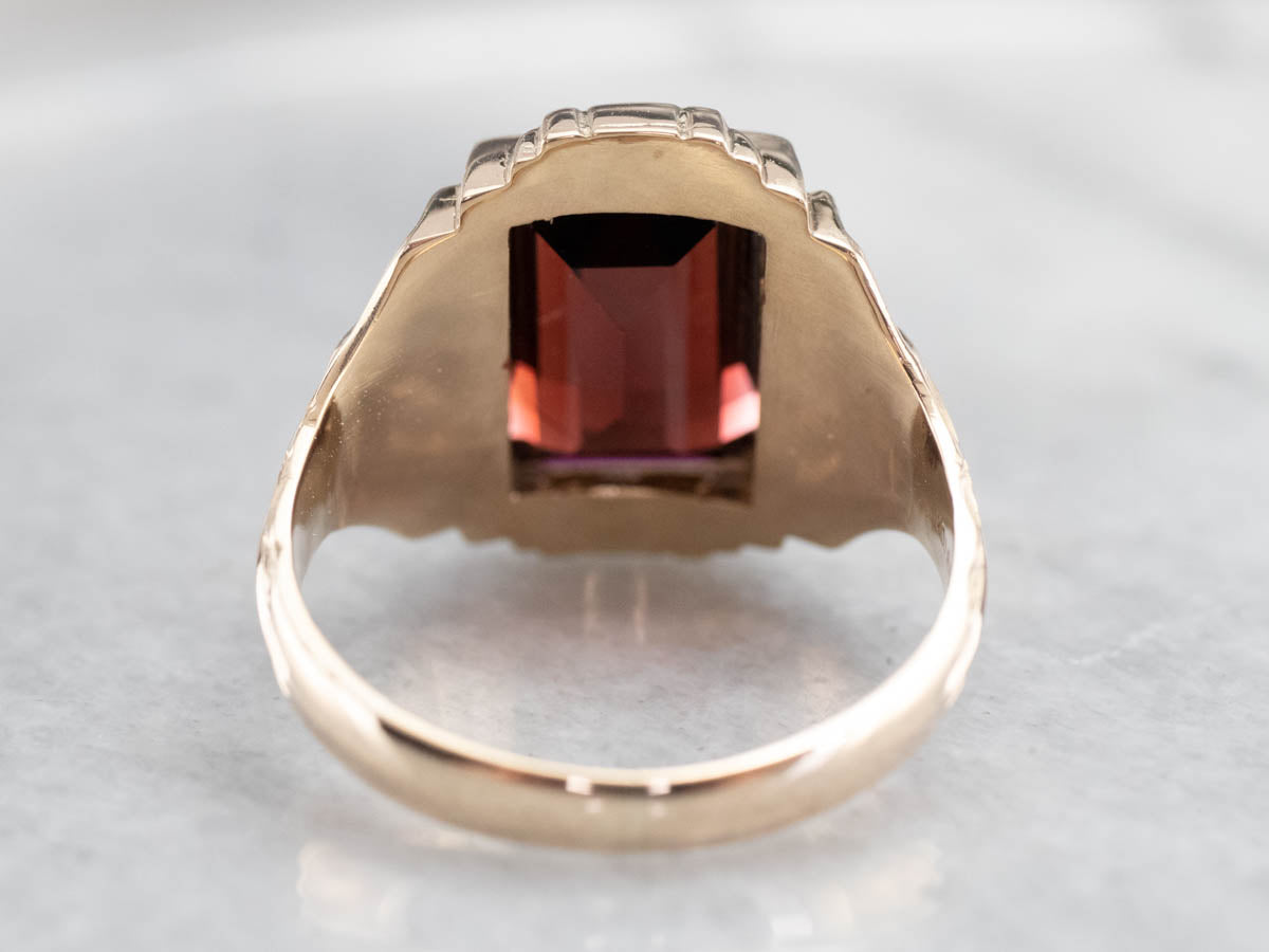 Men's Bold Garnet Retro Era Ring