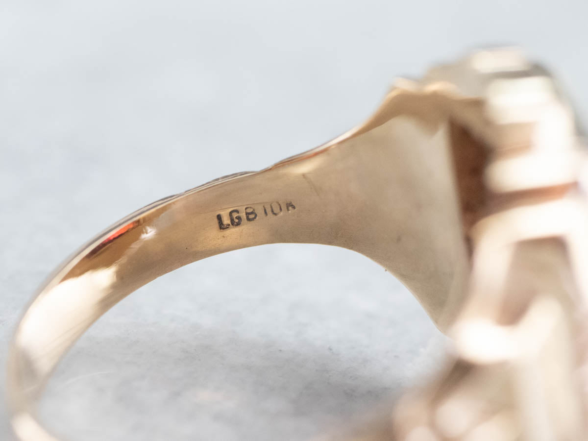 Men's Bold Garnet Retro Era Ring