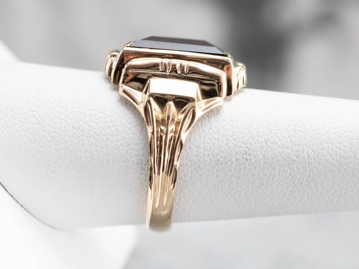 Men's Bold Garnet Retro Era Ring