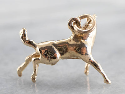 Gold Bucking Horse Charm