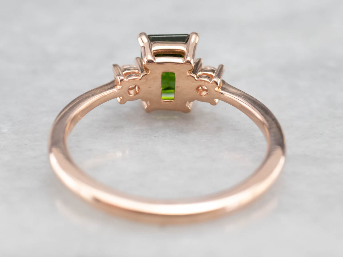 Demantoid Garnet and Diamond Ring