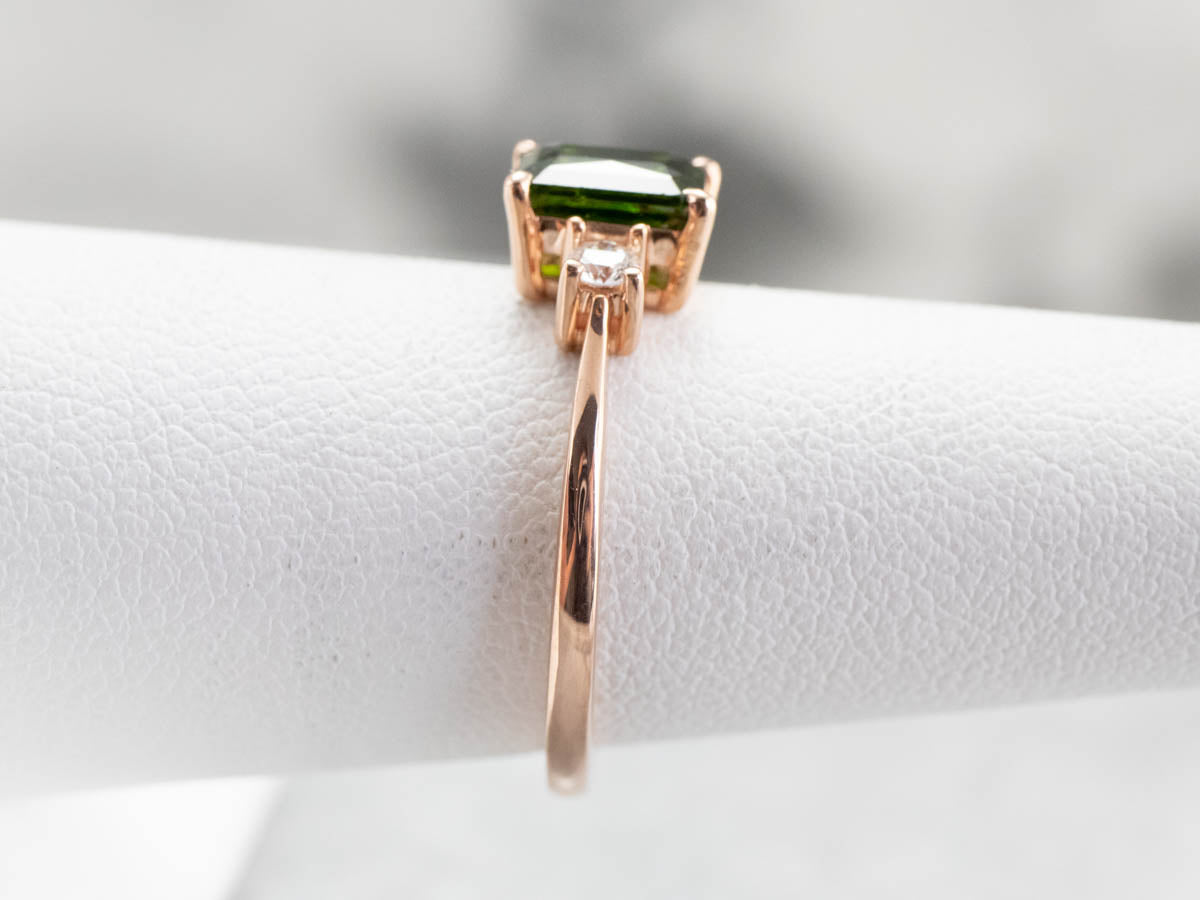 Demantoid Garnet and Diamond Ring