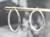 18K White Gold Hoop Earrings