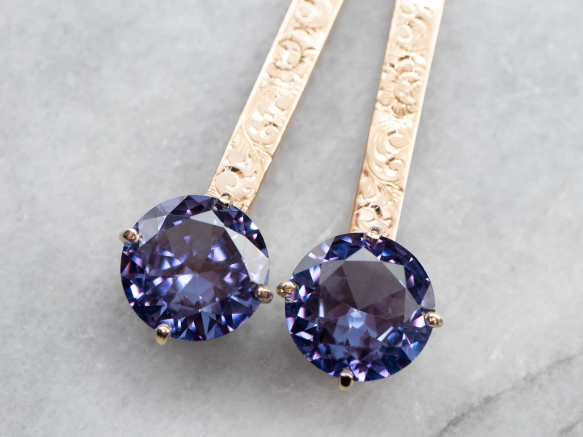 Pendiente colgante de alejandrita sintética