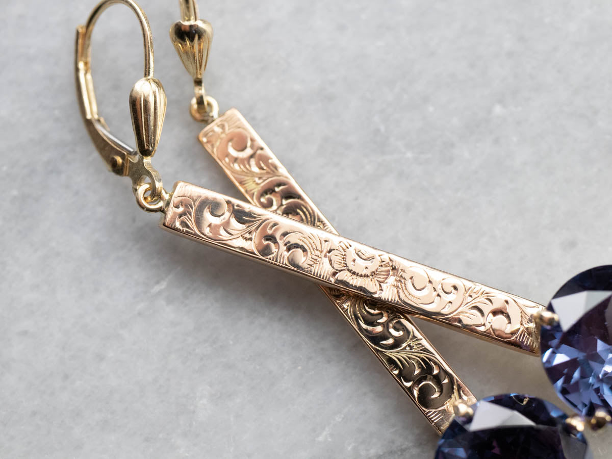 Pendiente colgante de alejandrita sintética