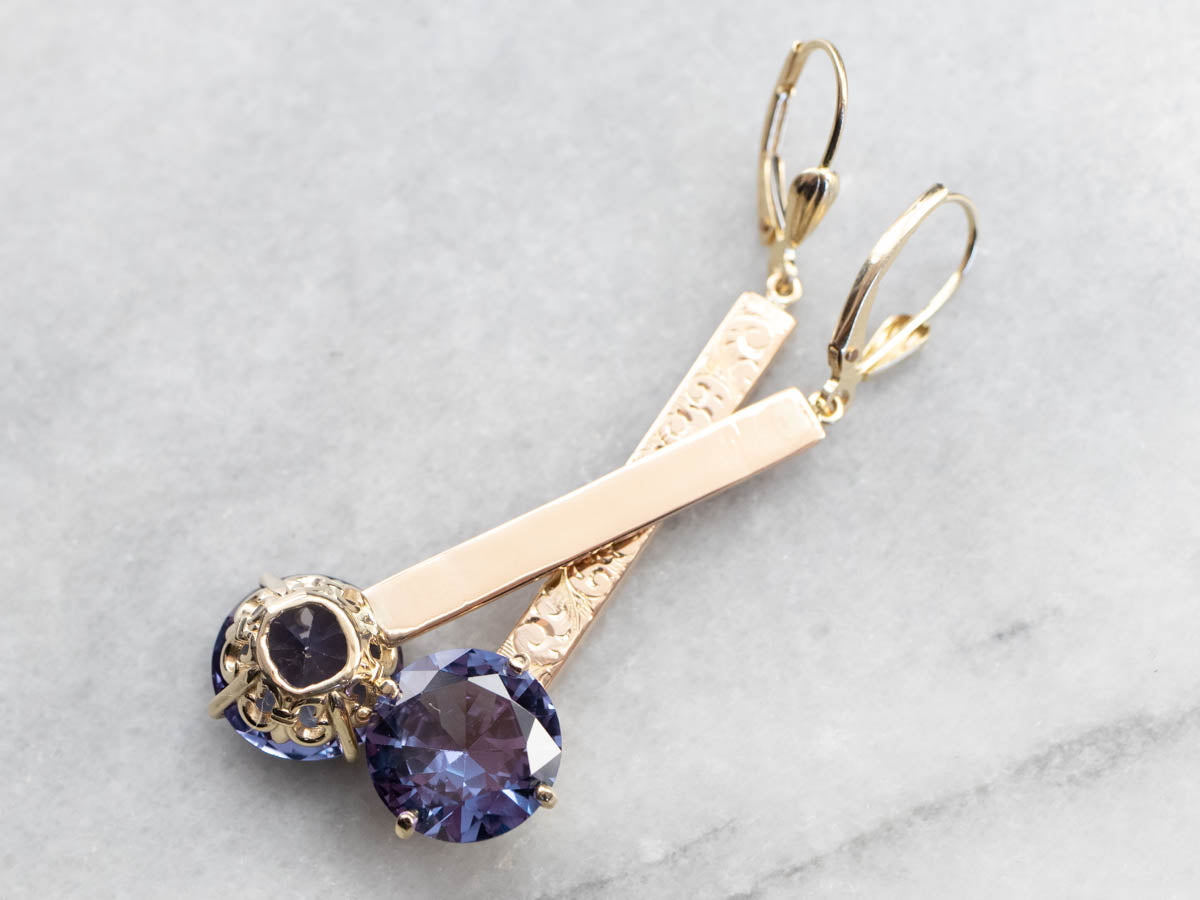 Pendiente colgante de alejandrita sintética