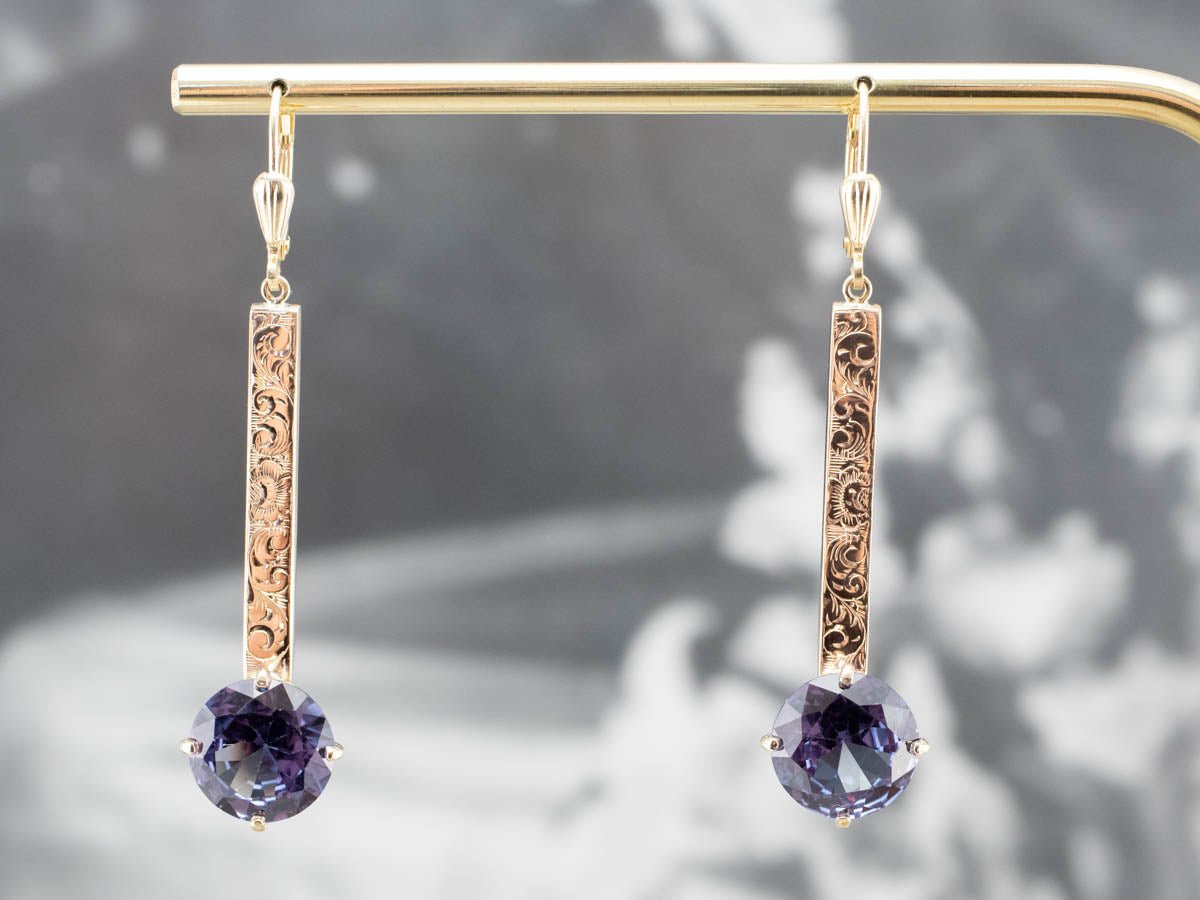 Pendiente colgante de alejandrita sintética