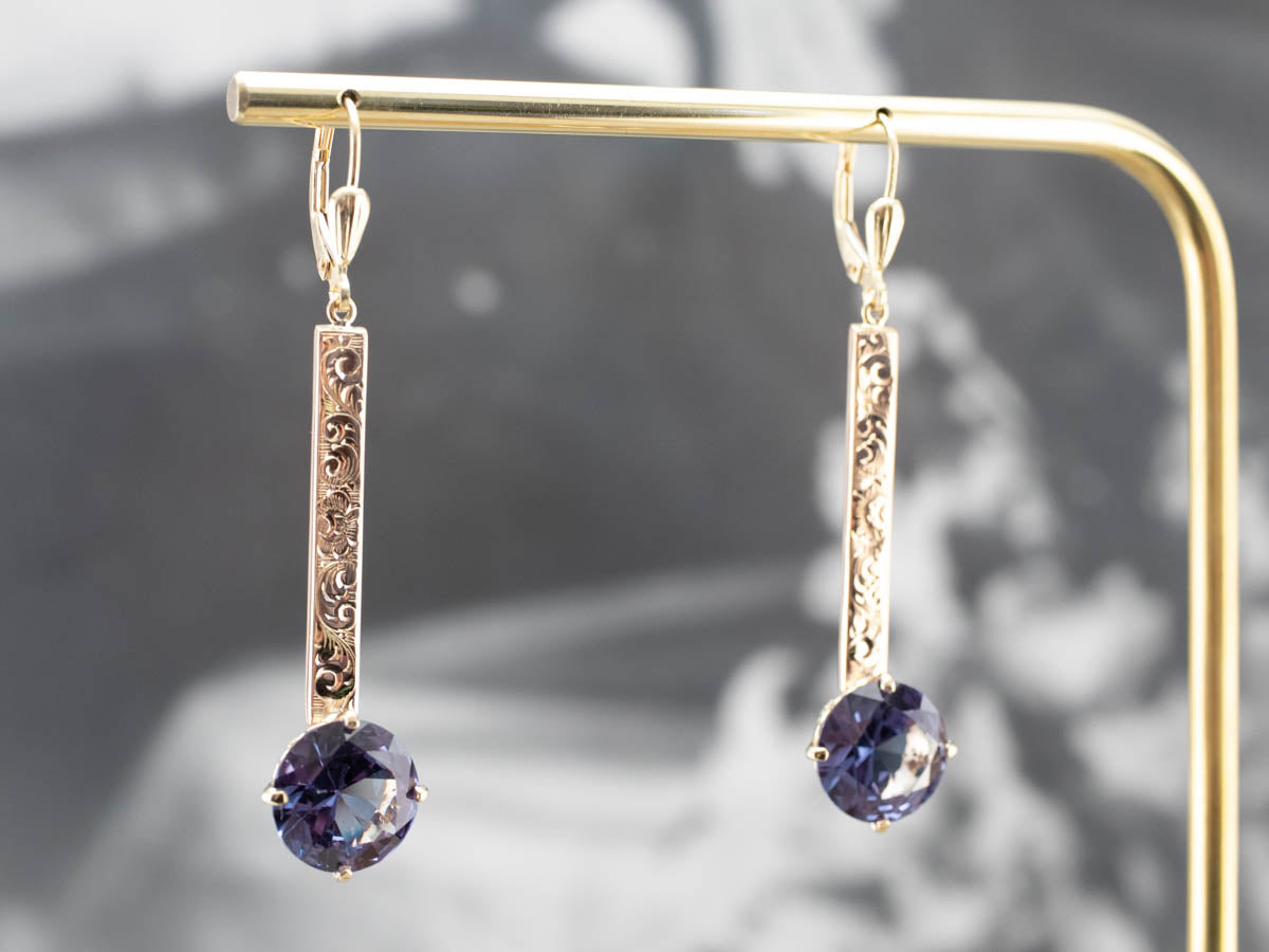 Pendiente colgante de alejandrita sintética