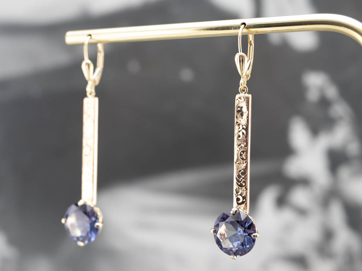 Pendiente colgante de alejandrita sintética