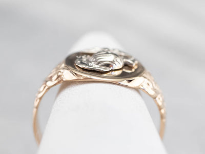 Two Toned Gold Marine Corps Signet Ring