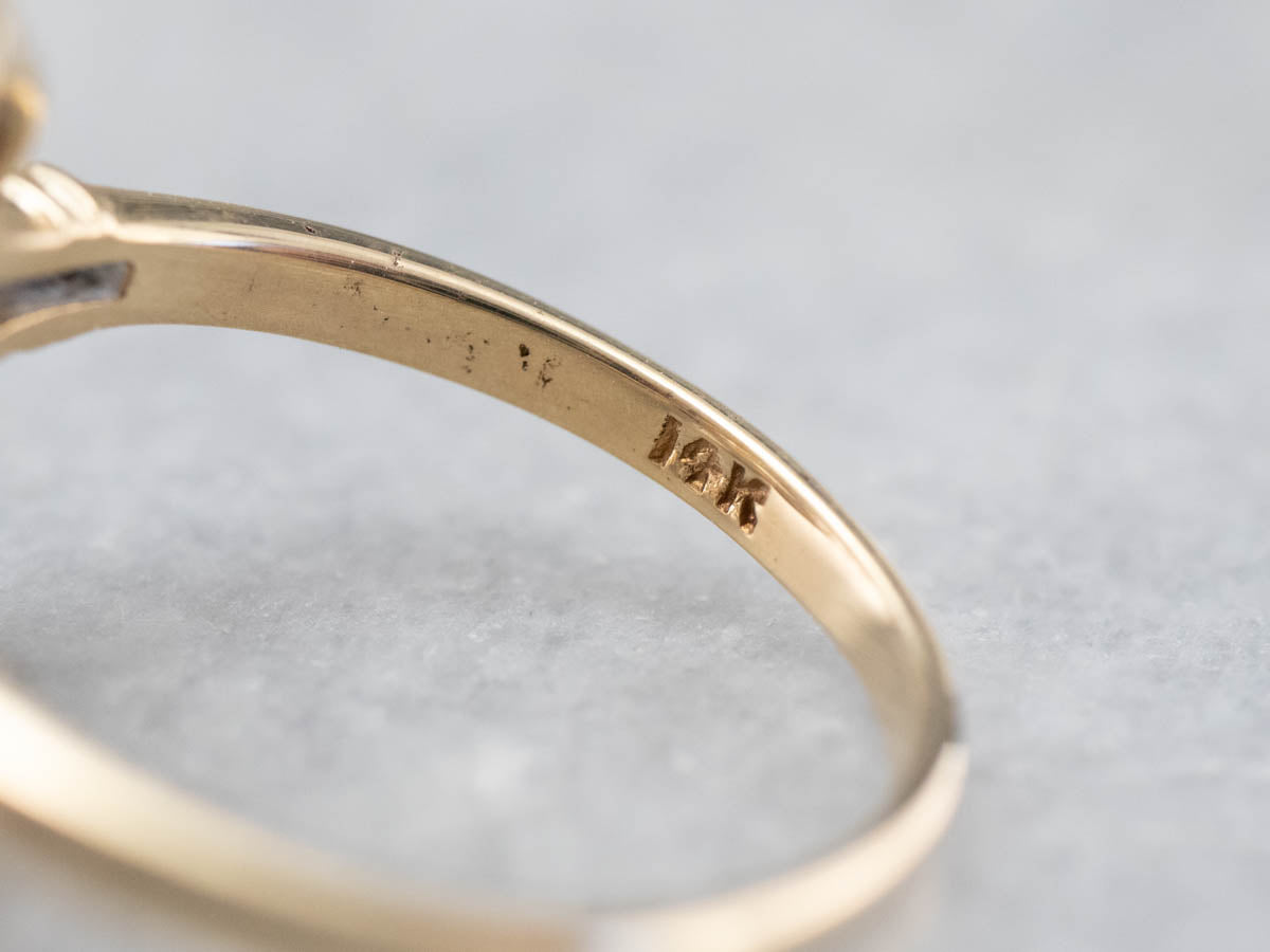 Vintage Demantoid Garnet and Pearl Dinner Ring