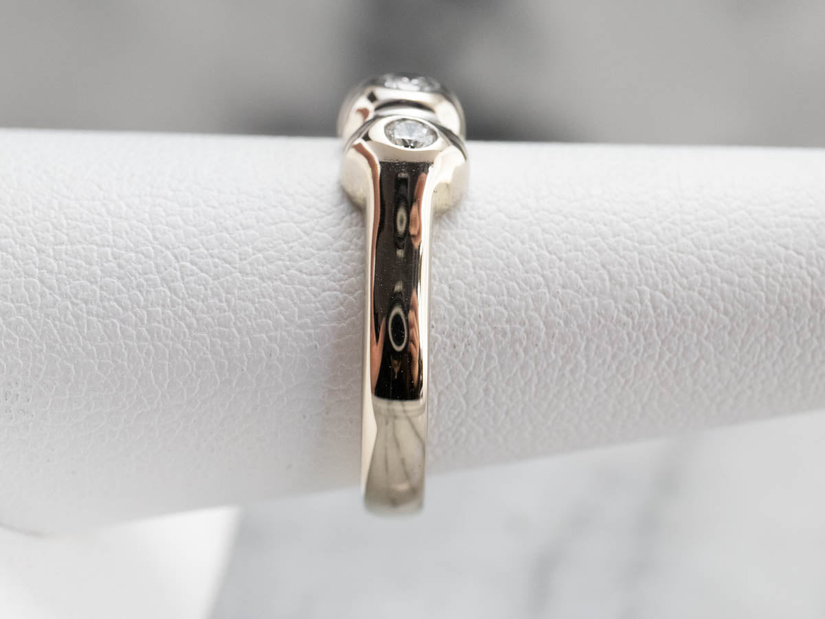 Three Stone Diamond Engagement Ring in White Gold