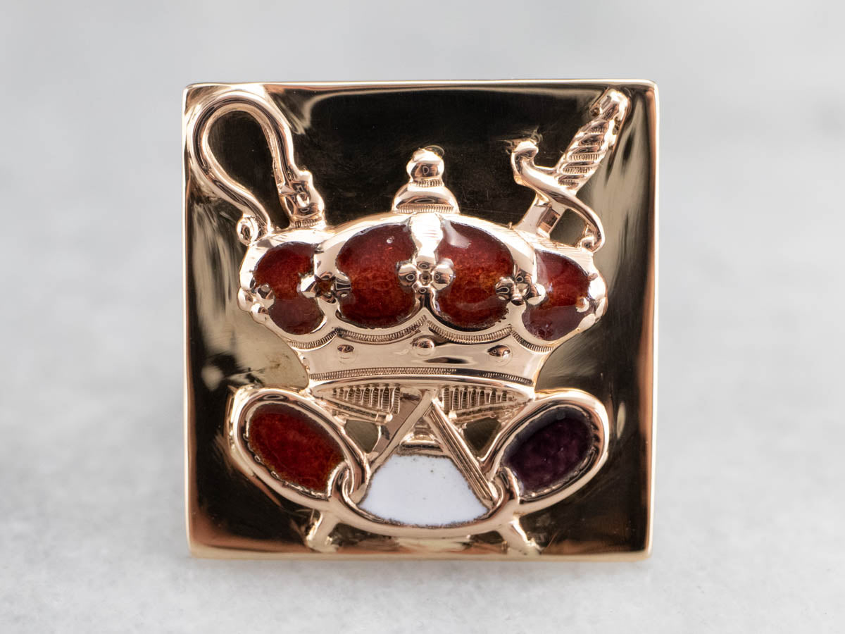 Gold Odd Fellows Statement Ring