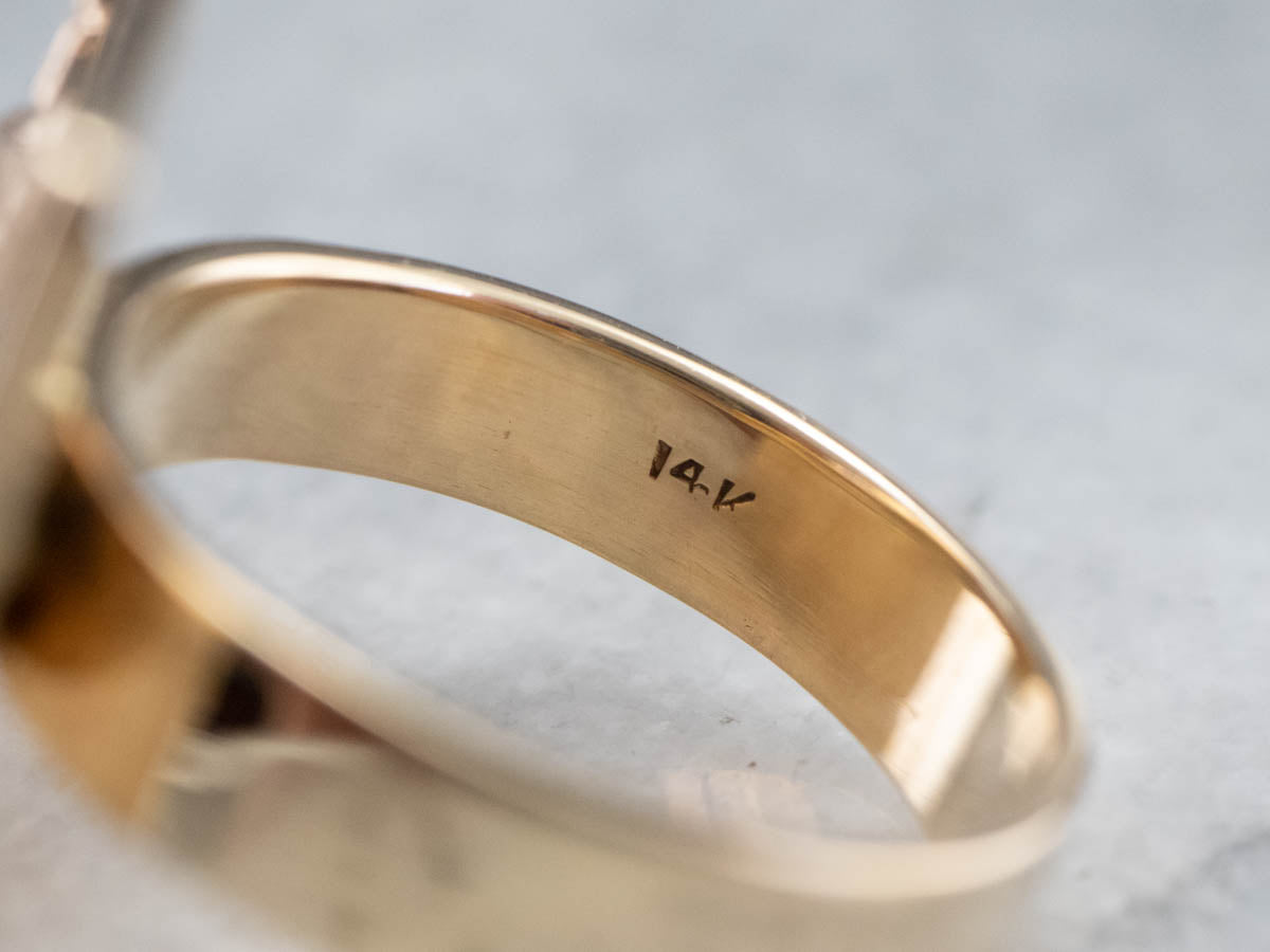 Gold Odd Fellows Statement Ring