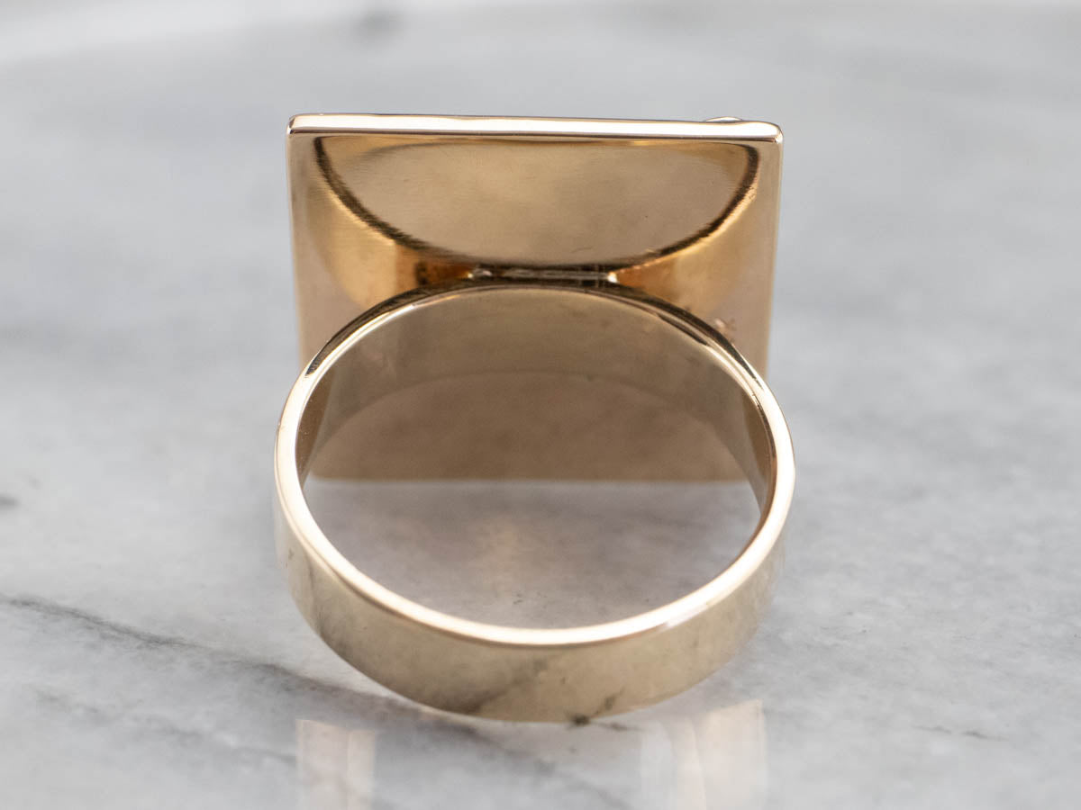 Gold Odd Fellows Statement Ring