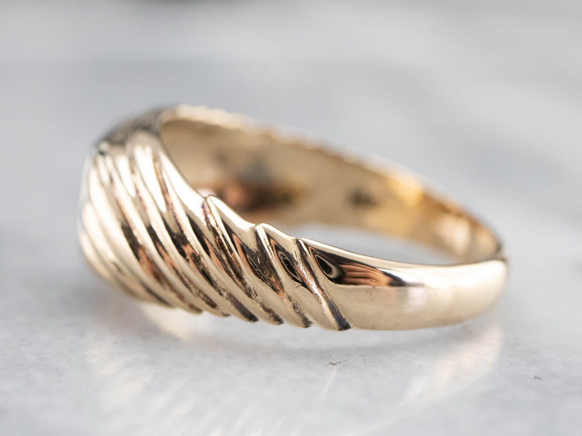 Vintage Diamond Men's Gold Statement Ring