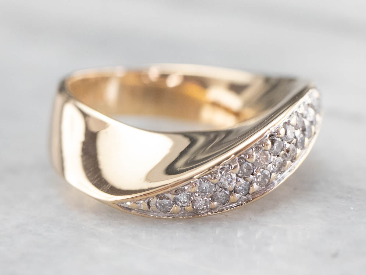 Modernist Gold Diamond Band