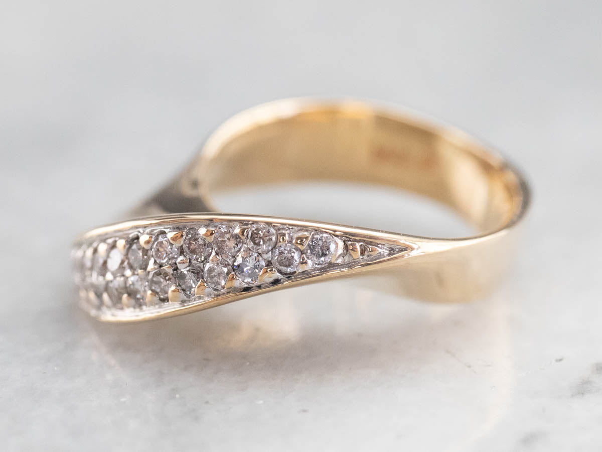 Modernist Gold Diamond Band