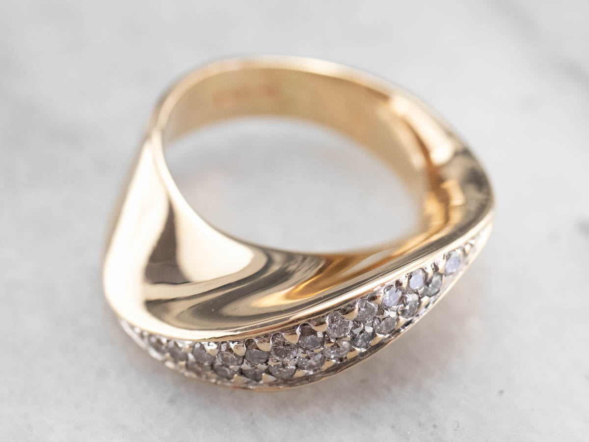 Modernist Gold Diamond Band
