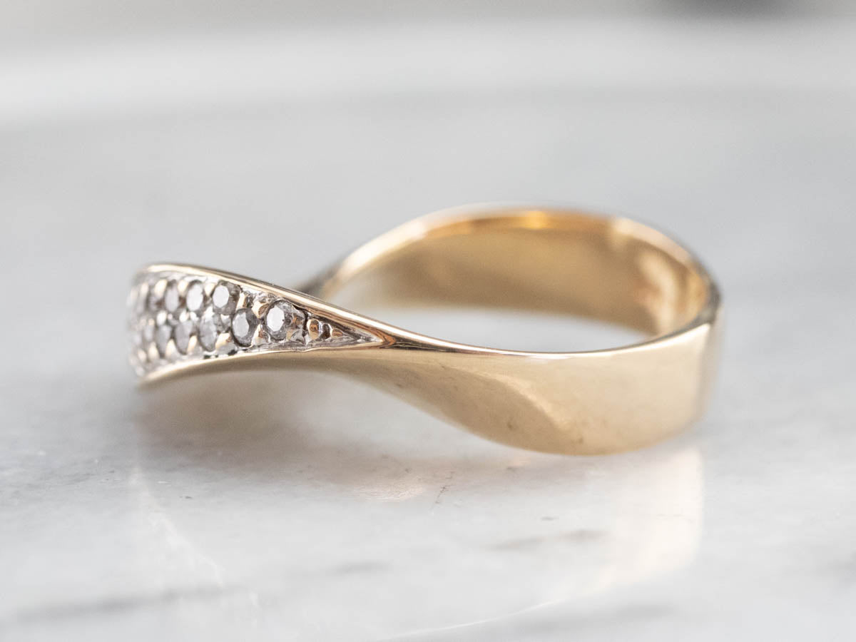 Modernist Gold Diamond Band